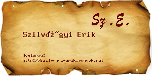 Szilvágyi Erik névjegykártya