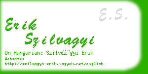 erik szilvagyi business card